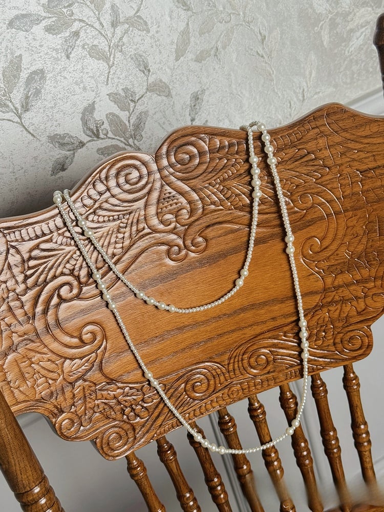 Beaded Necklace White