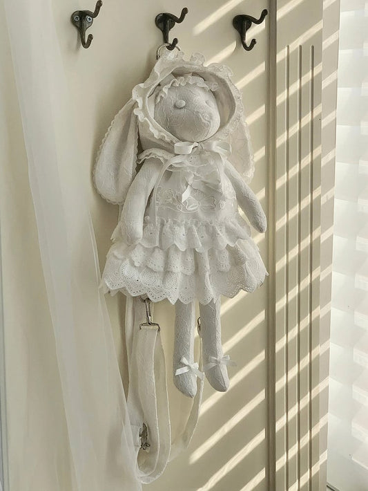 White Backpack / Bag Crossbody + Lamb Hat Dress