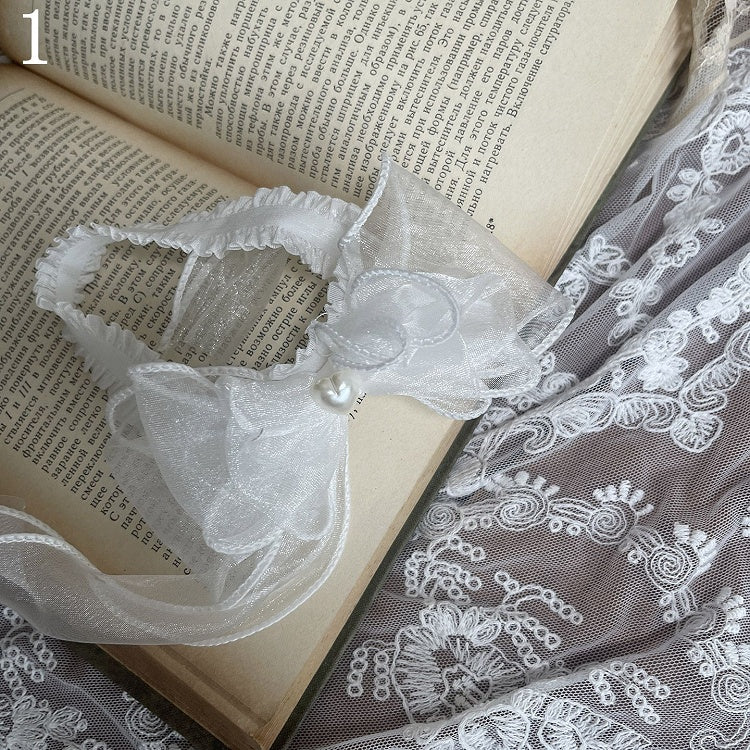 Lace-up Bowknot Leg With Stockings Detail Pink Loop Underknee