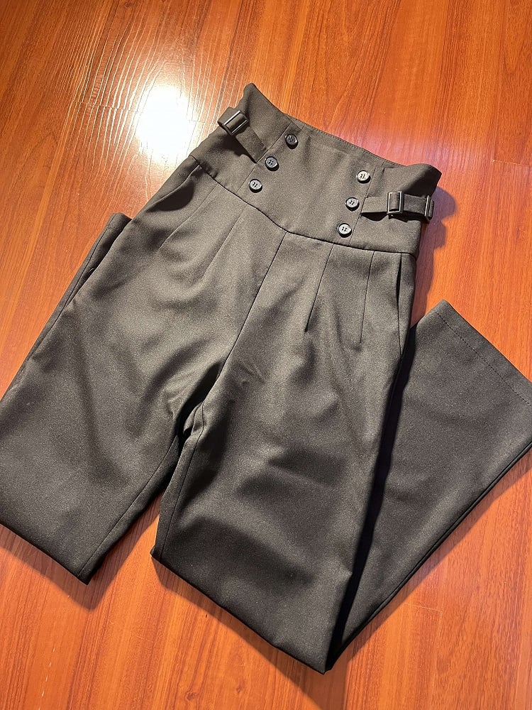 Black Corset Waist Fashion Belt Lolita Pants Ouji High