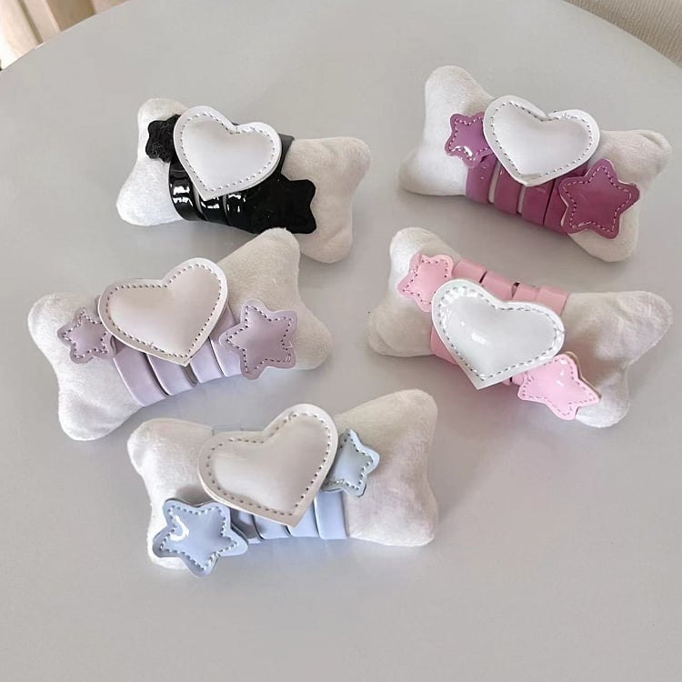 Tenshi Kaiwai Light Blue Lolita Star Heart Shoe Clips