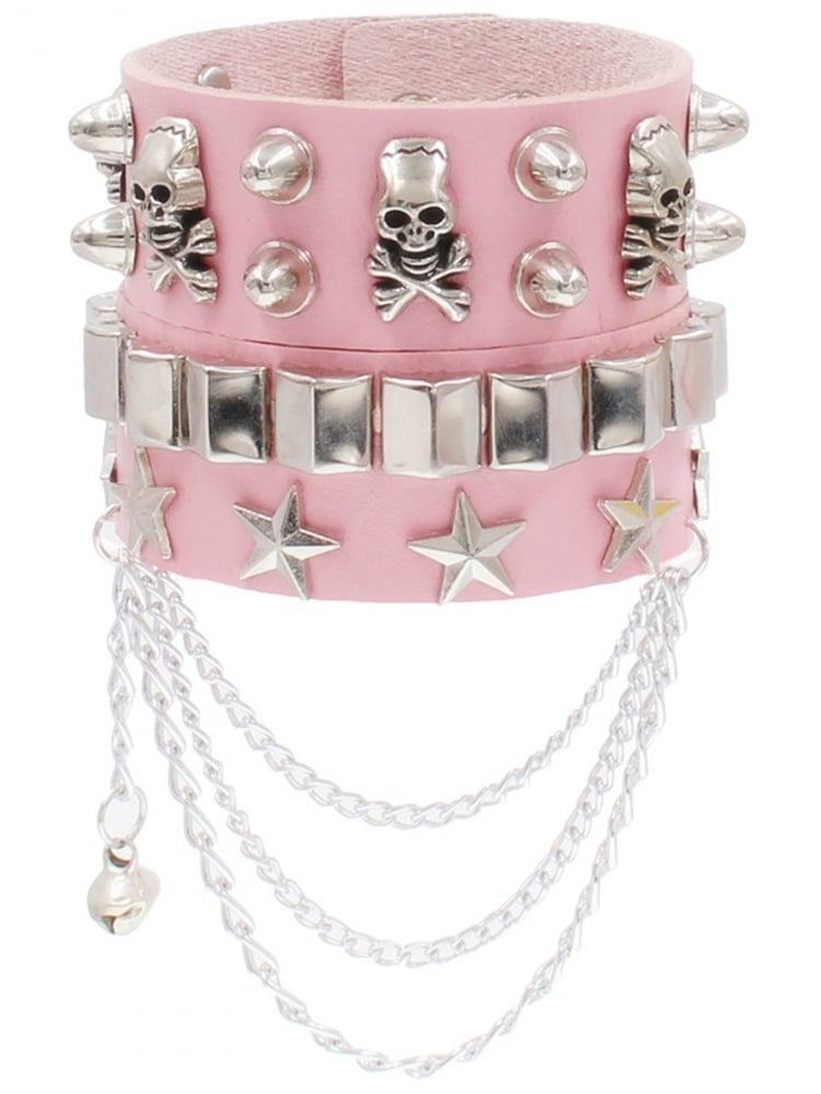 Punk-Armband mit Skelett- und Sterndetail