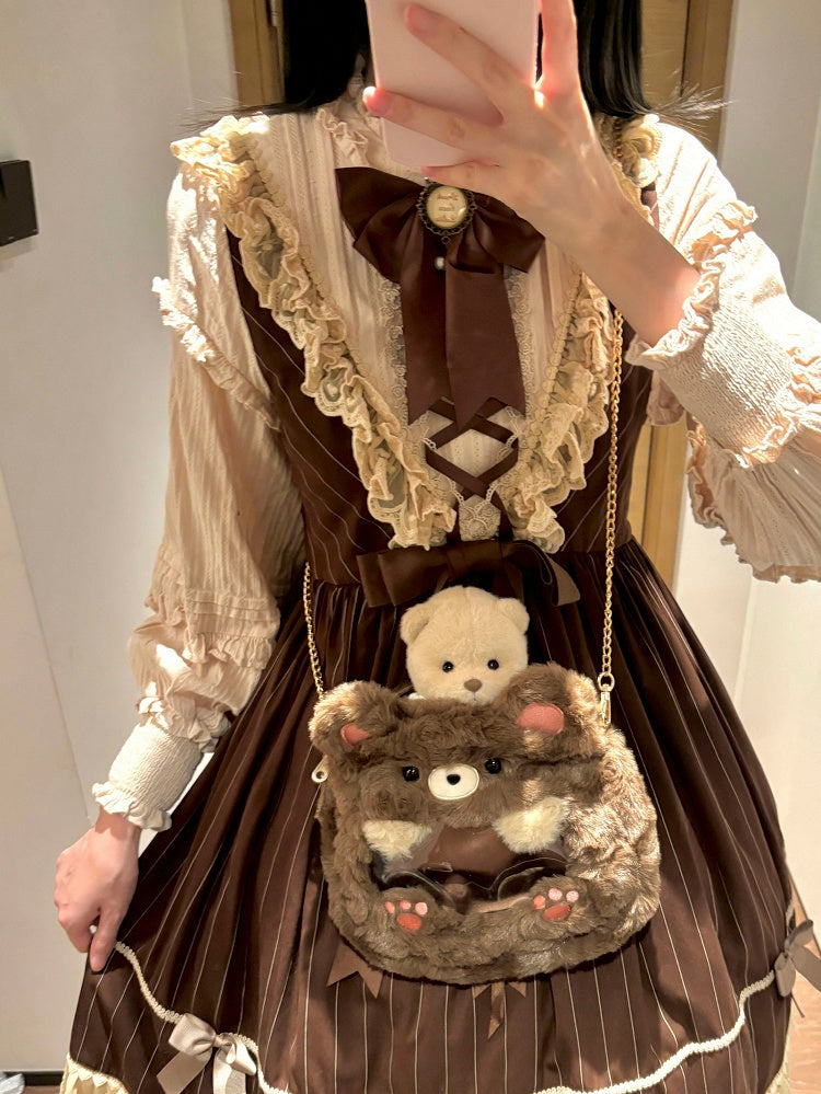 Bear Bag Cute Crossbody Brown Ita Plush