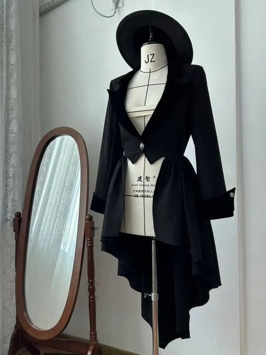 ブラック王子ファッション ゴシックロリータ テールブレザー