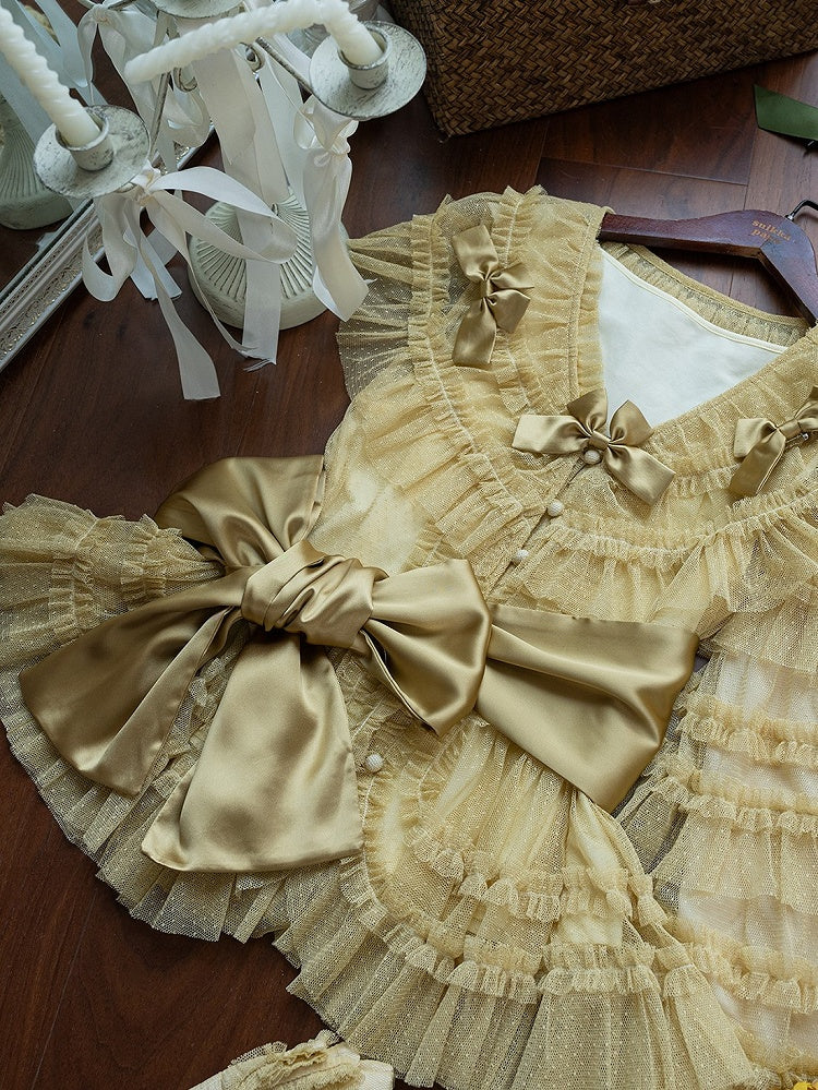 Green Belt Lolita Pink/Yellow/Gray/Dark Waist Satin