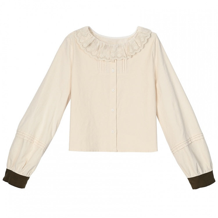 Aprikosenbluse mit Rundhalsausschnitt