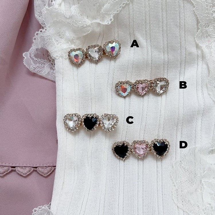 Options Heart Rhinestones Sweet Hairclip 4