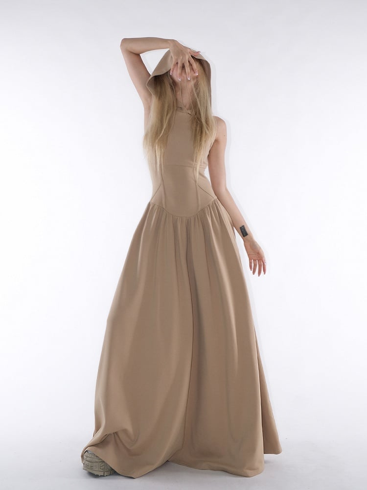 mit Kapuzenkleid Wasteland Floor Khaki Taillenlänge Design Faux Punk Fishbone