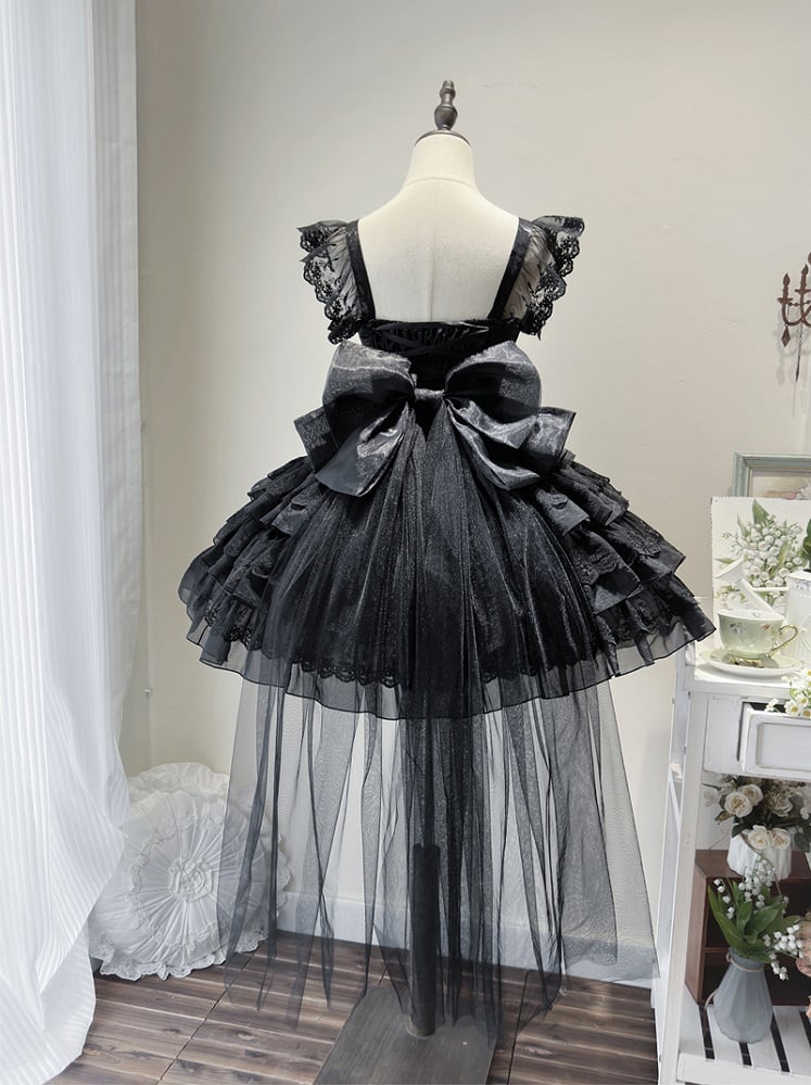 Hanayome Pullover Shiro Rock Lolita Schwarz Stoff Prinzessin Kleid Schmetterling
