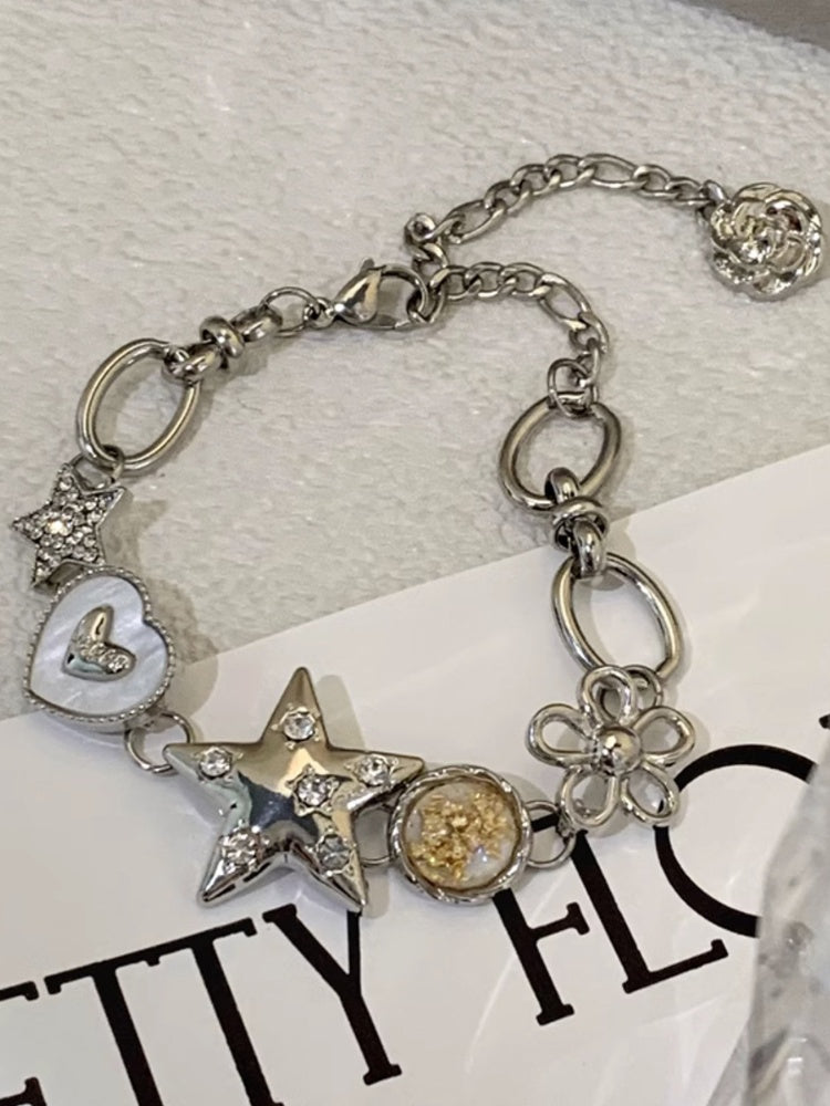 Silbernes Starand-Blumenarmband