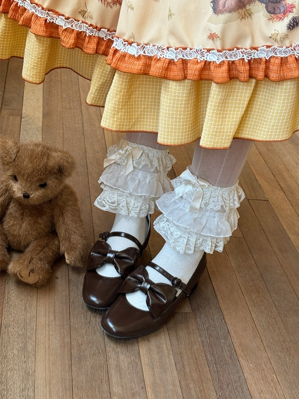 Lolita Classic - Mary PU Brown Janes Heel with Mid Shoes