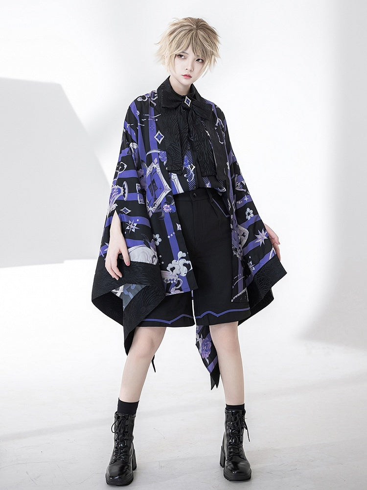 Ouji Fashion Fliege mit Zauberer-Aufdruck, Rose, Sommerhemd und Poker