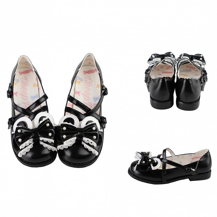 Black Ear at Beaded Top Decorated Design Bow Bunny Crisscross