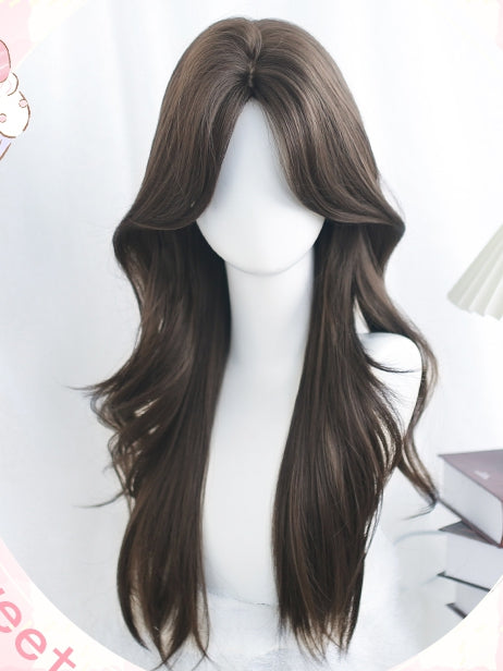 Wigs Wavy Brown/Black 55-60cm Long