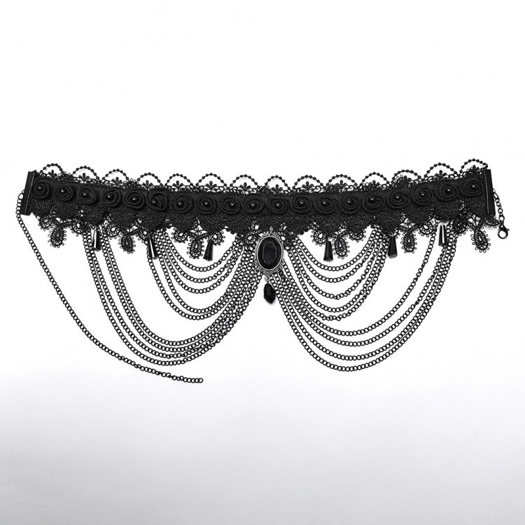 Gothic Kopfbedeckung Spitzenhalsband