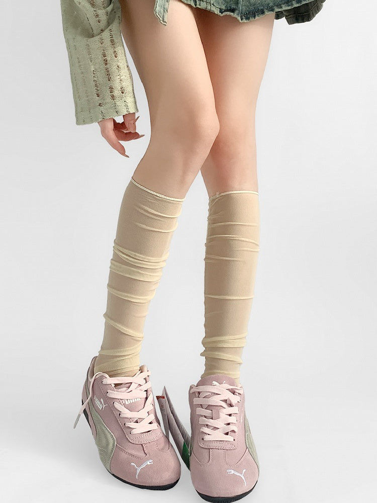 Under-Knee Beige/Pink/White/Nude Loose Stockings