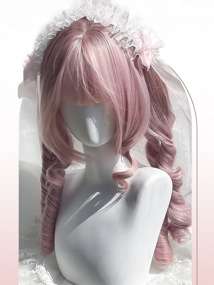 28CM + Lockig Mit Rosa Pony Clips Perücke Kurz Römischen Pferdeschwanz 32CM Doppel Länge Klaue Luft