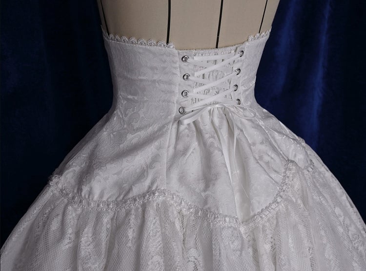 Waist High Short Version Lolita Gothic Skirt White Under Super Bust