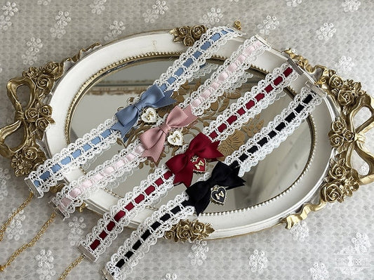 / Black Choker Red Blue Pink