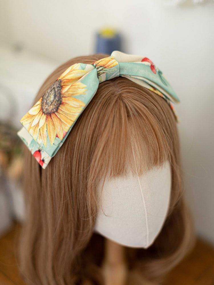Yellow Sunflowers Square Neckline Elegant Classic Lolita JSK Dress