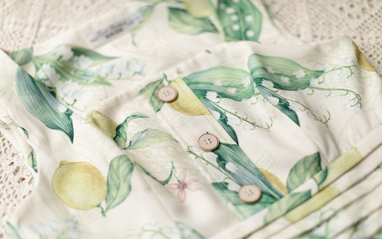 Yellow and Green Lemon Square Neckline Elegant Classic Lolita JSK Dress