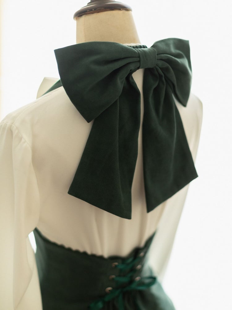 ヒストリカルバイブス グリーン ホルターネック アンダーバストドレス