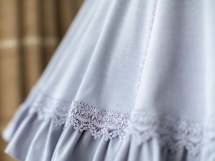 ヒストリカルバイブス ライトブルー ホルターネック アンダーバストドレス