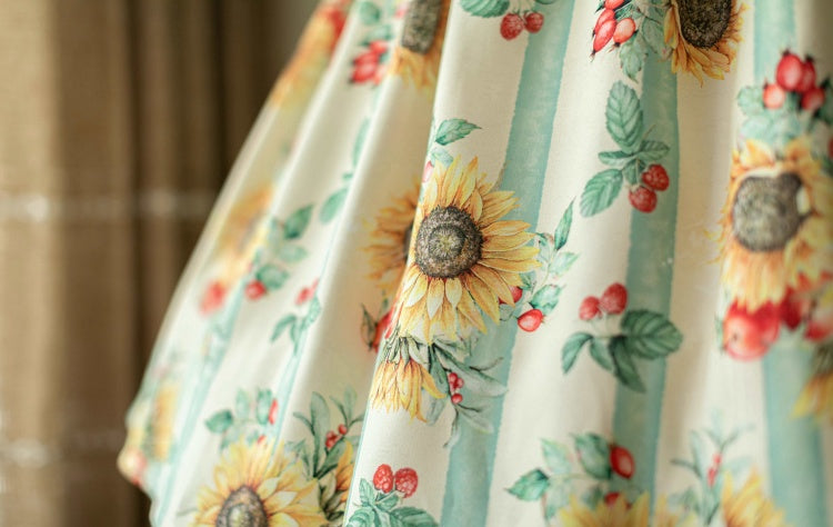Yellow Sunflowers Square Neckline Elegant Classic Lolita JSK Dress