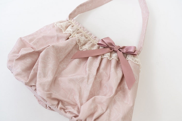 Pink Bag Gray Blue Hand /