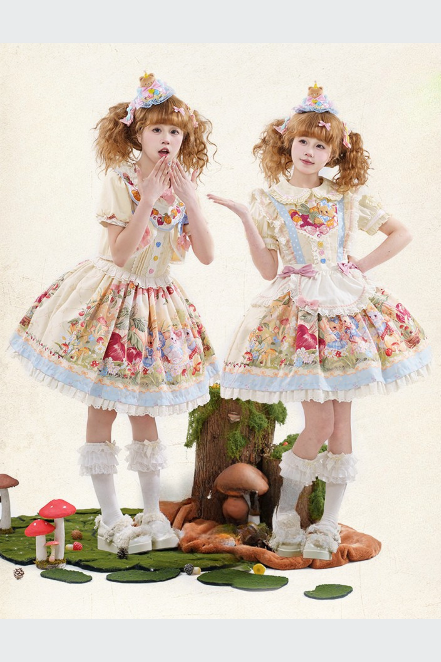 Apron + Reservations Suspender Print Dress Layered Carrot