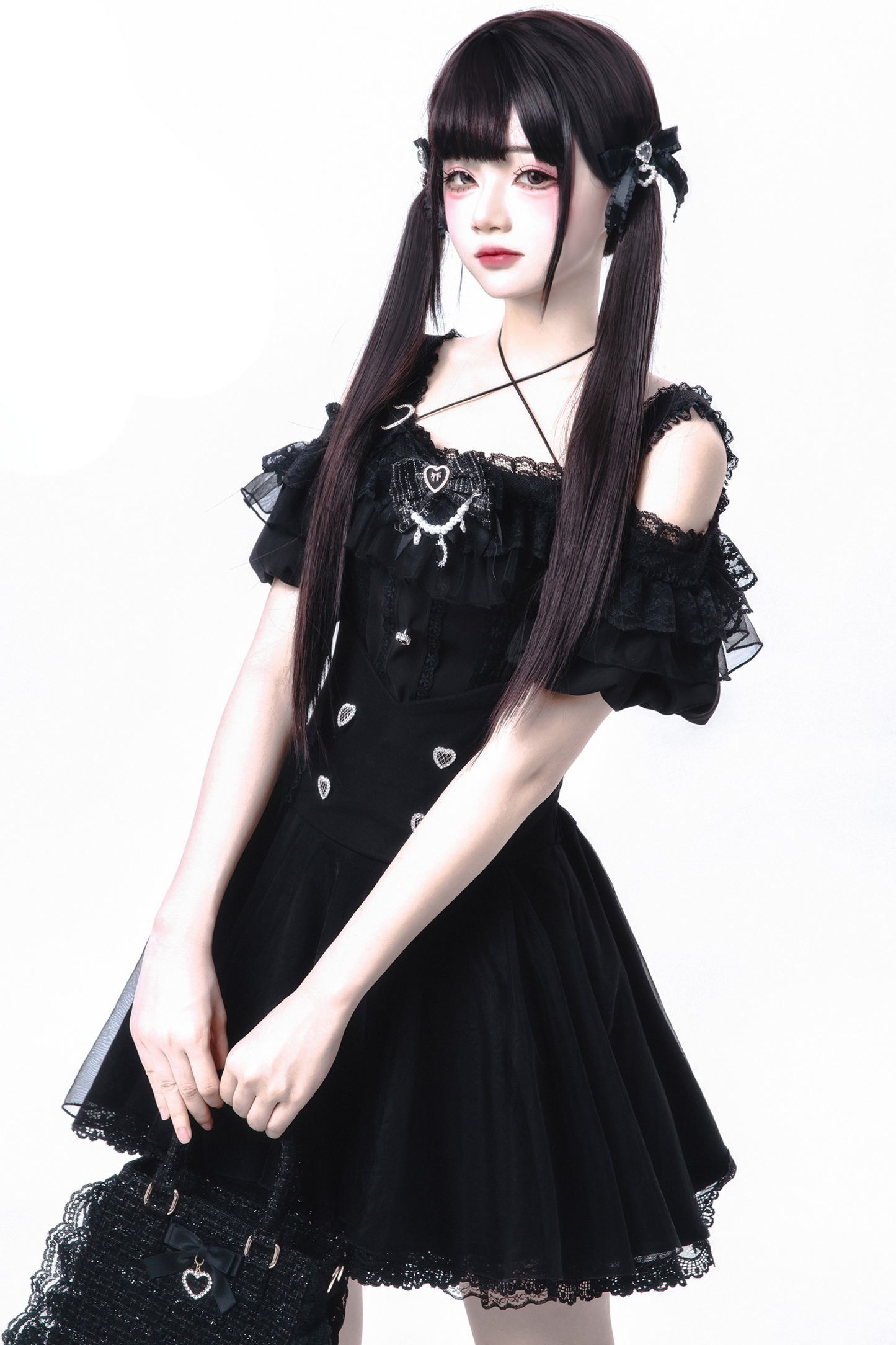 Off-the-shoulder Mine Flared + Skirt Ribbon Reservations Top