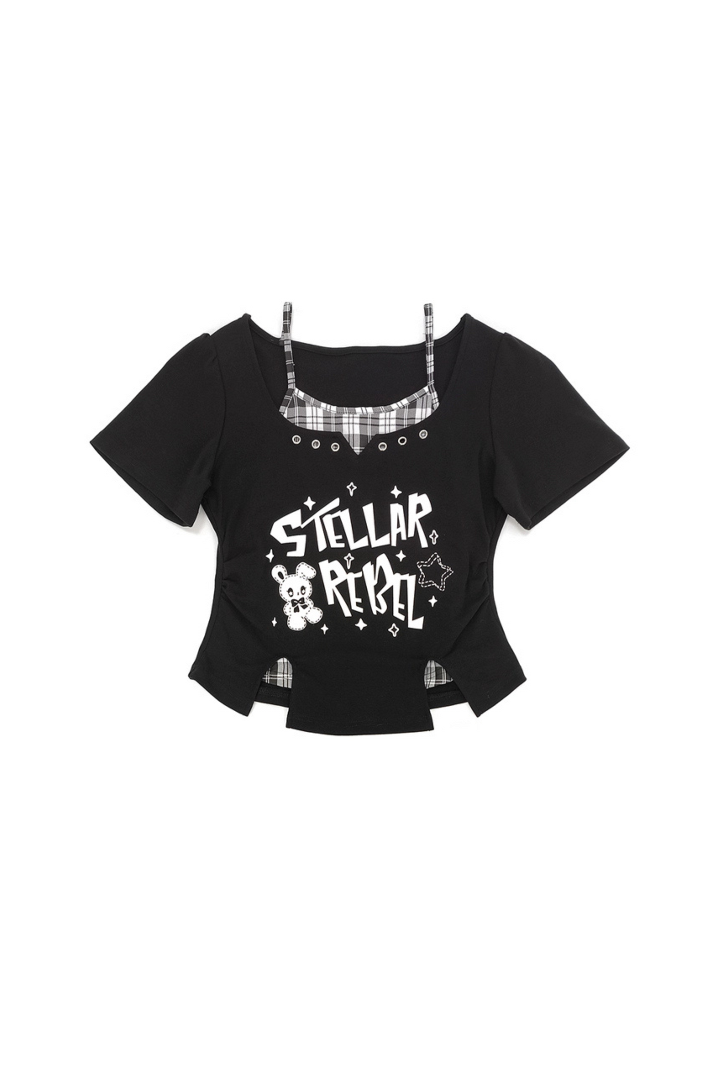 top crop skirt Y2K + checked