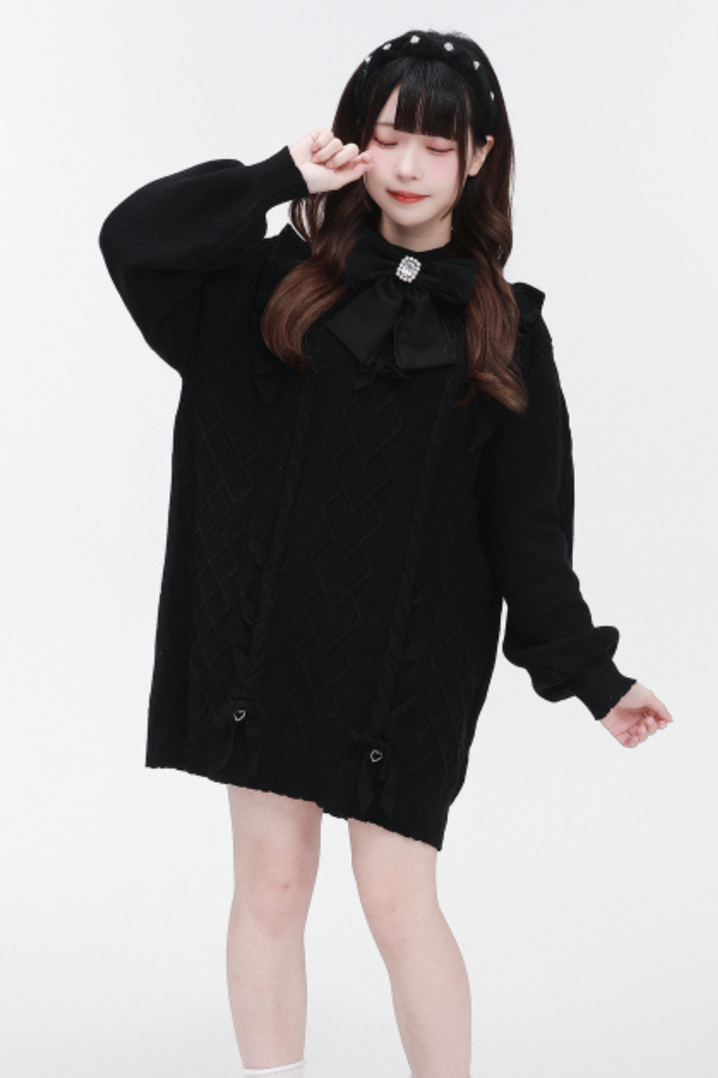 Sweater Dress Sleeve Flying Neck High
