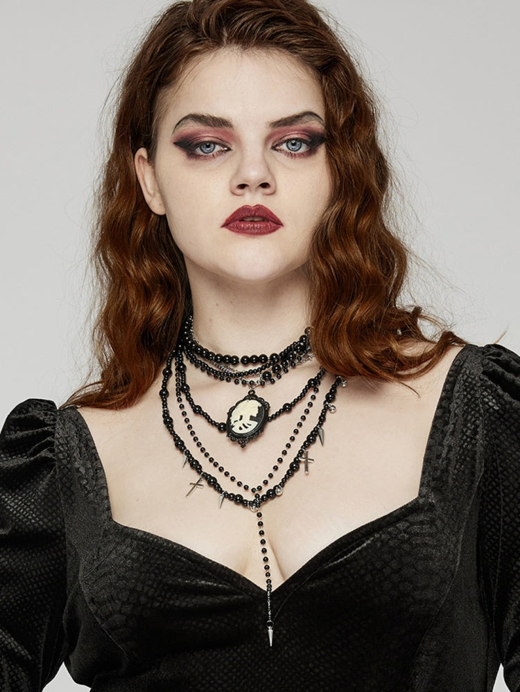Goth Cross Mehrschichtige Halskette