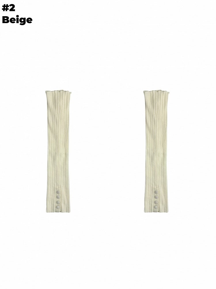 グレー/ベージュ/ブラウン/ブラック セルフタイストラップ レッグウォーマー