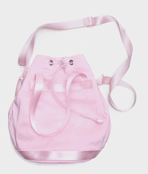 Capacity Kawaii Style Large Pink Drawstring Bucket Bag In Deamy
