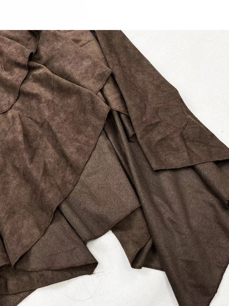 Coffee Hem Wasteland Asymmetrical Skirt Brown Punk