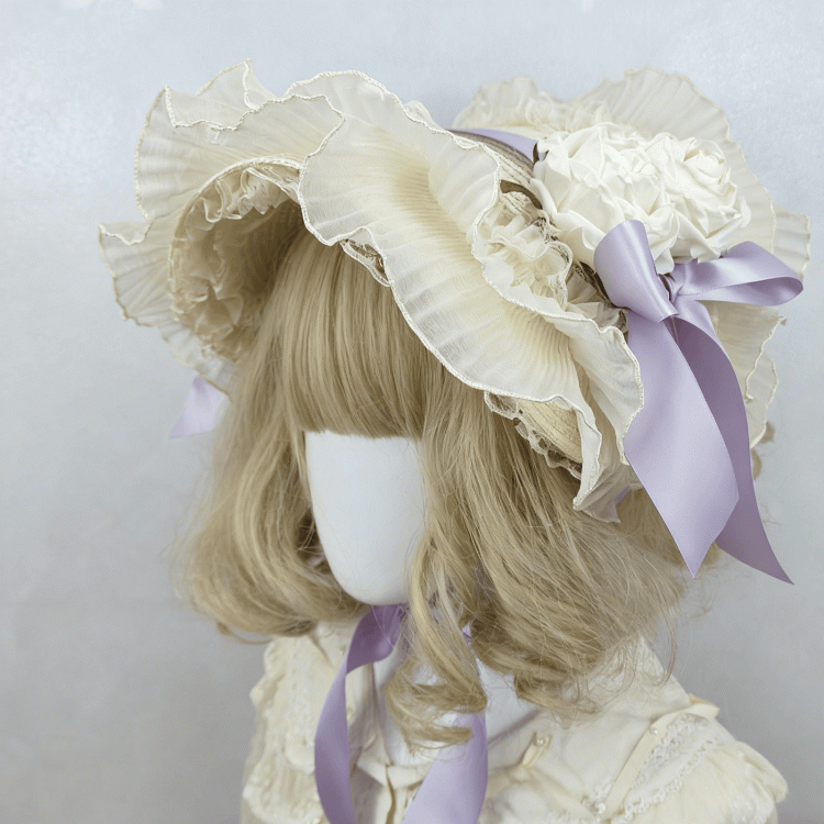 Floral Design Lace Straw Options Bow 4 Trim Bonnet Big