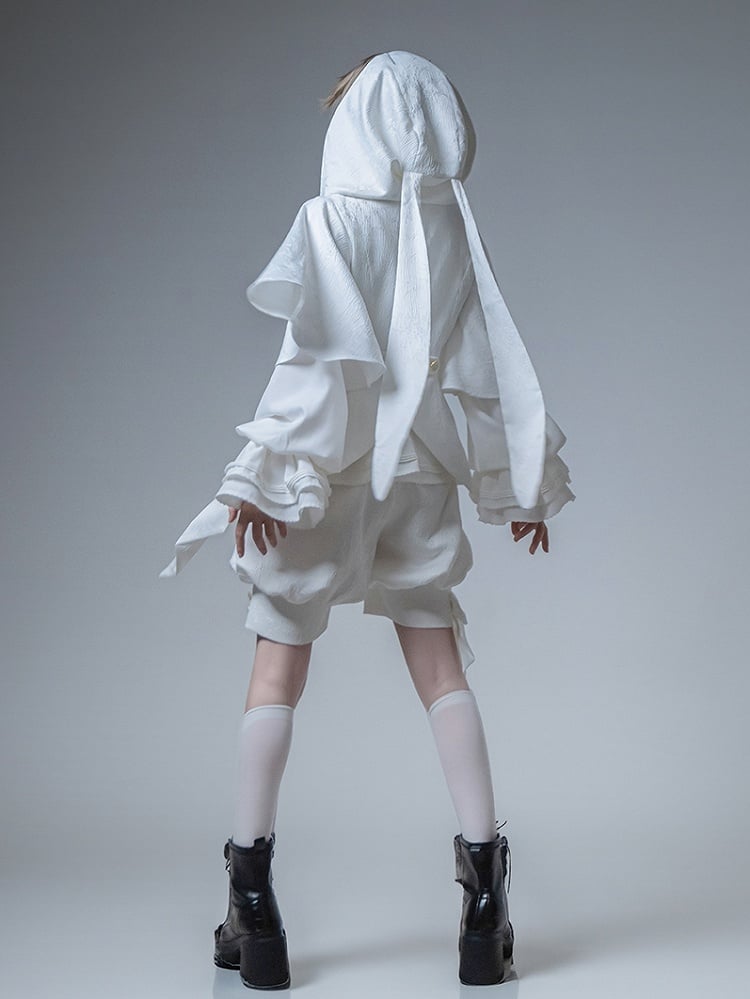 Knickerbockers Shorts Ouji Fabric Fashion Jacquard White