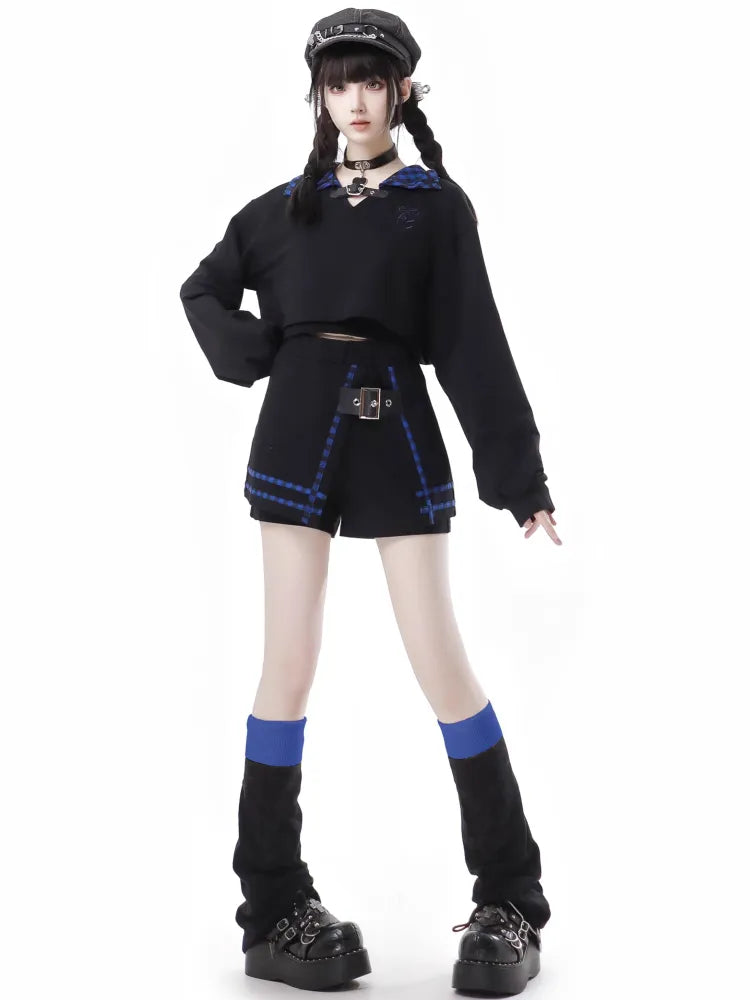 and Black Leg Warmers Blue Dark