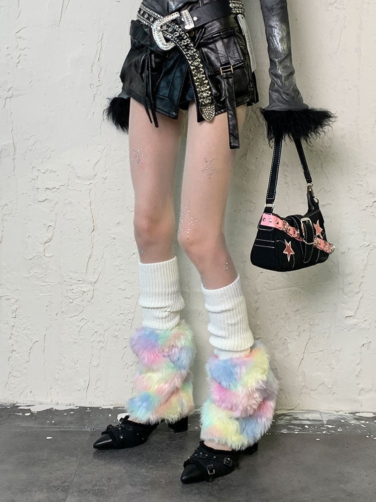 Weiße Y2K-Strumpfhose mit Stern-Strass