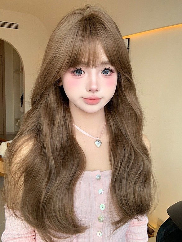 Length Wig Bnags Air Brown 62CM With Wavy