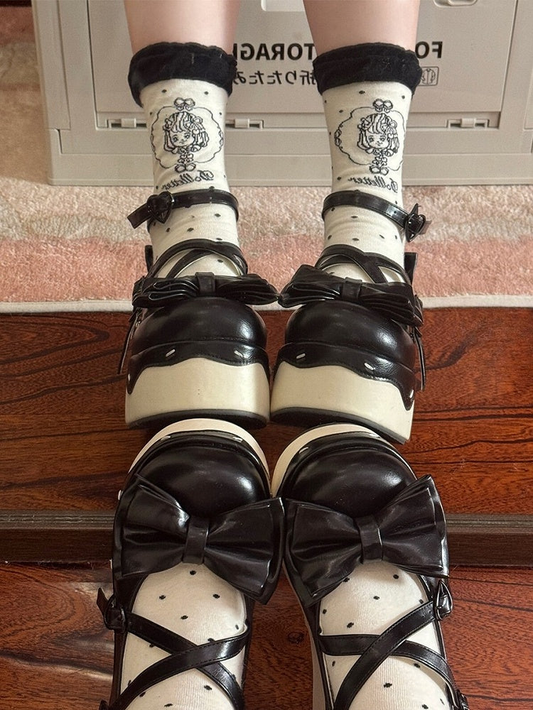 Design Plateauschuhe Sweet Crisscross PU - Schwarz