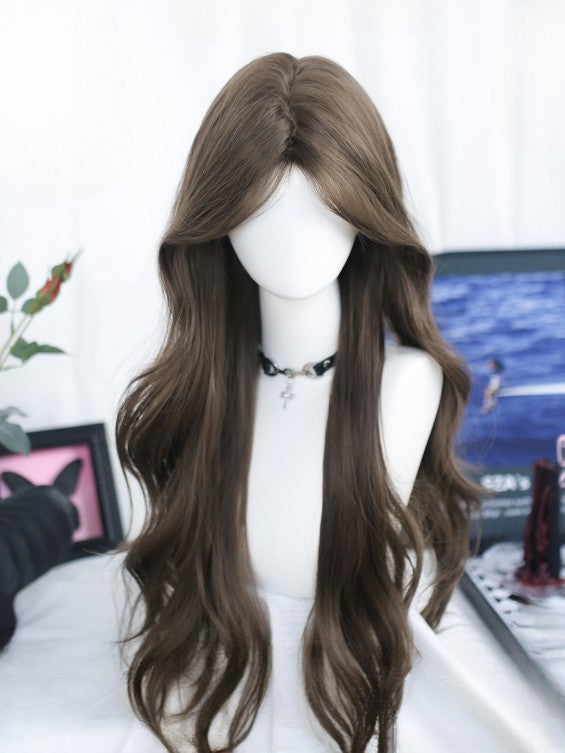 Curtain 65-70CM Bangs Wavy Brown With Wig Length