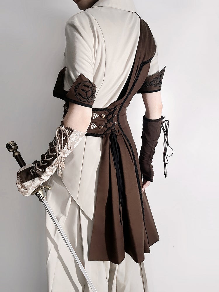 - Sleeves Short Steampunk Shirt Ouji + Lolita Set Three Pieces