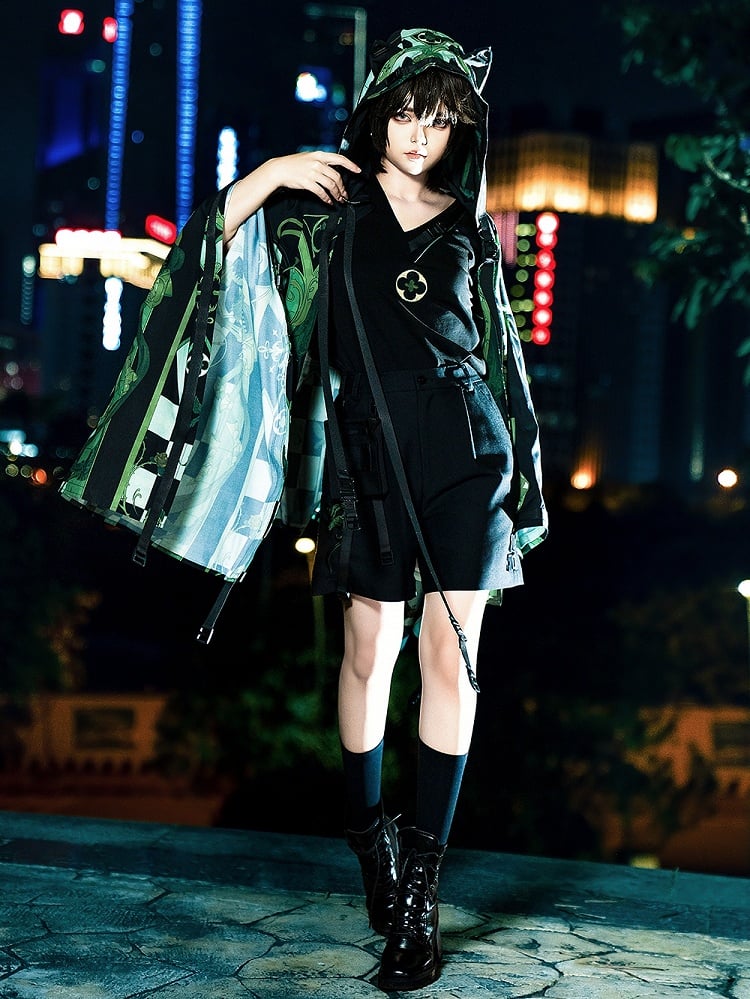 Buckle Pocket Techwear Shorts Fashion Strap Ouji Black