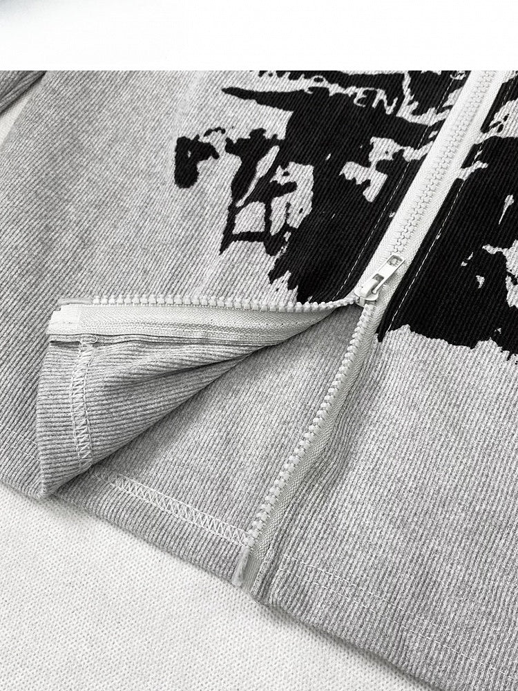 Jacket Bittersweet Print Design Gray