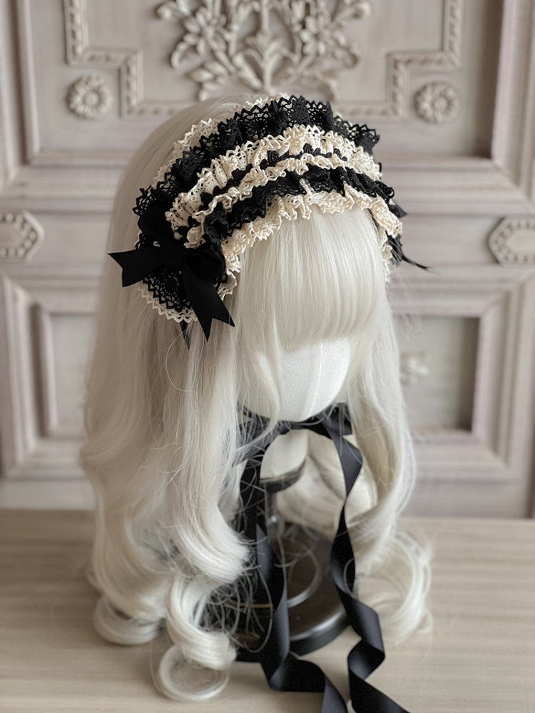 Color Blocked Hairband Color Options 9 Lace Lolita Multi-layer –