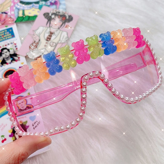 Bear/Star Pink 4 Sunglasses Design Options Beaded Decorated