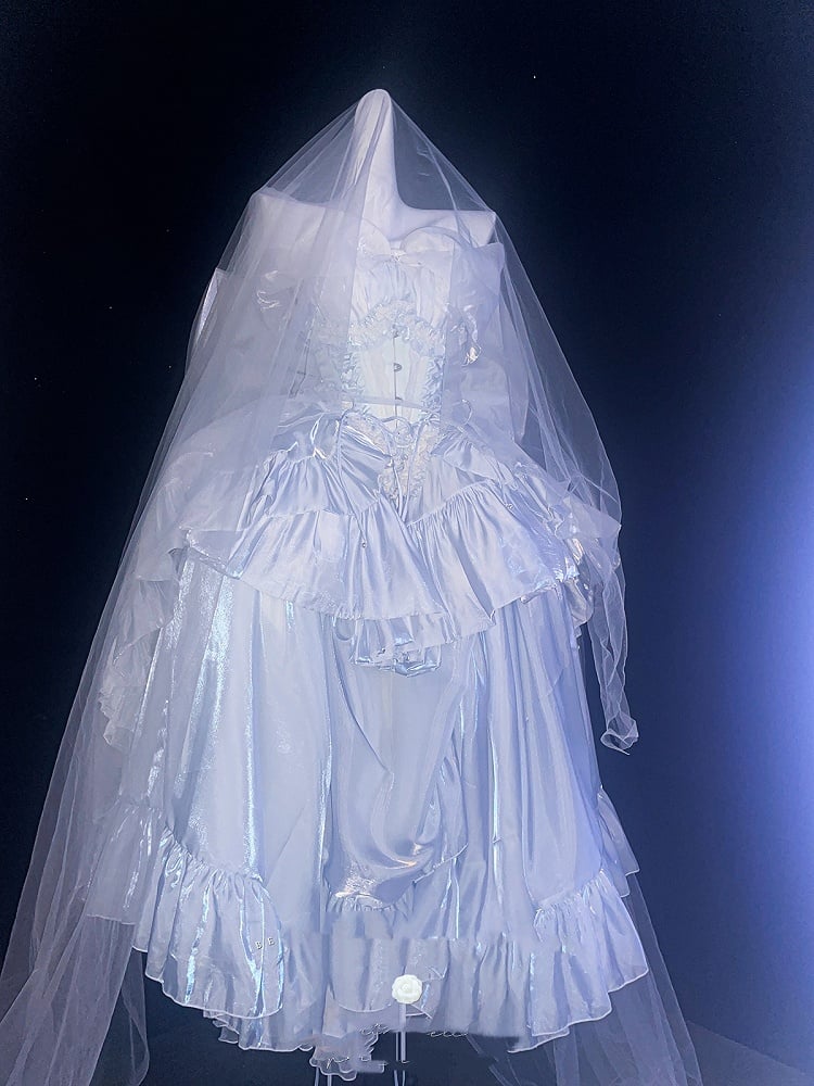 Blue Long Drawstring Under Skirt